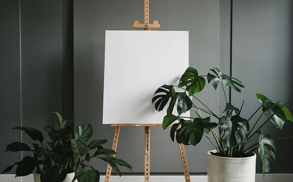 white foam board poster on an easel front facing	