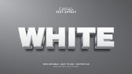 Editable white 3d text effect, luxury 3d vector mock up