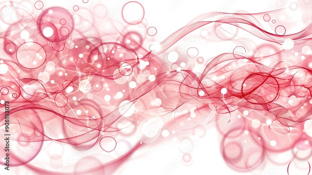 Aufkleber a close-up of a red and white background with numerous bubbles at the base of the image