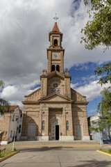 Facade of the Immaculate Conception Church in Reconquista, Santa Fe, Argentina.