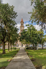 View from the 25 de Mayo square of the Immaculate Conception Church in Reconquista, Santa Fe,...