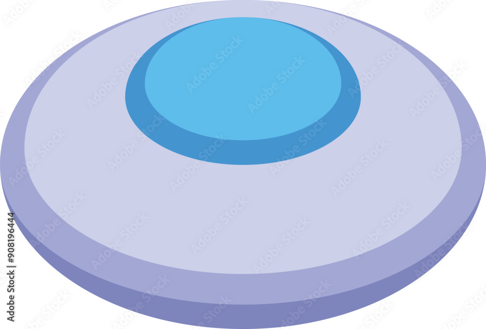 Poster alien spaceship is hovering in space with blue lights