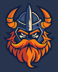 Determined Viking Warrior Mascot Logo
