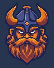 Determined Viking Warrior Mascot Logo