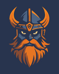 Determined Viking Warrior Mascot Logo