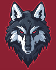 Fierce Black Wolf Head Mascot Logo