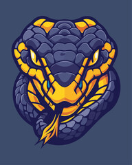 Aggressive Cobra Esports Mascot Logo - Fierce Reptile Emblem