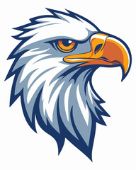 Determined Eagle Head Mascot Logo - Powerful Sports Emblem