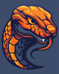 Aggressive Cobra Mascot Logo - Fierce Reptile Emblem