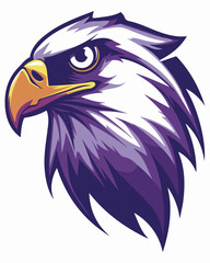 Powerful Purple Eagle Head Mascot Logo