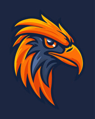 Fiery Eagle Head Mascot Logo - Aggressive Sports Emblem