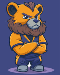 Bearded Bruiser Mascot Logo