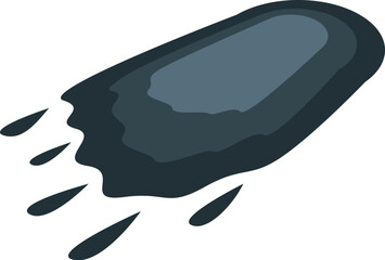 Fototapeta premium Black oil spill leaving drops behind on white background