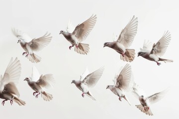 A group of doves flyin