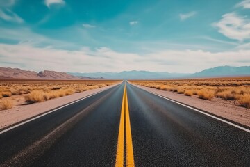 Obraz premium Endless Road Through Desert Landscape