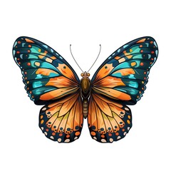 Fototapeta premium Butterfly Sustainable animal fashion cartoon isolated whitebackground 16:9