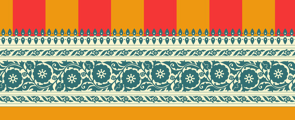 set of patterns seamless beautiful wallpaper cards boder design floral leaf vintage ornament Victorian ethnic print
