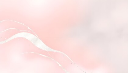 An elegant abstract design with soft, flowing gradients of blush pink and muted gray, overlaid with delicate, silver leaf details for a refined and modern touch. Multiple variations available