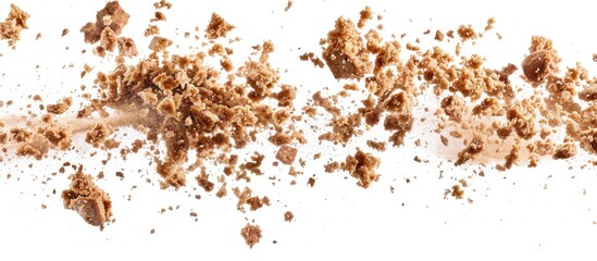 cookie pieces flying isolated on white