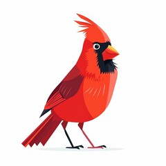 Obraz premium Cardinal Scandinavian Minimalism animal fashion cartoon isolated whitebackground 16:9