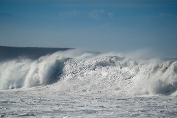 Big waves in the coast of Arucas. Gran Canaria. Canary islands. Spain