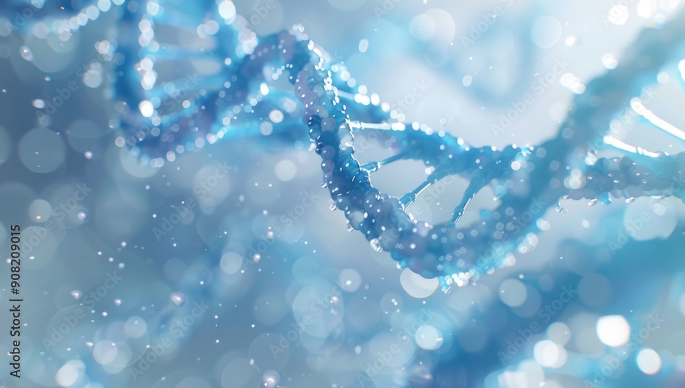 Poster abstract dna structure: a 3d rendering of the blueprint of life
