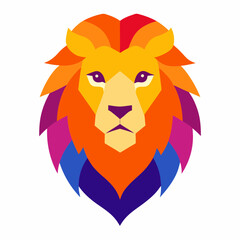 Lion head multi colourful art vector