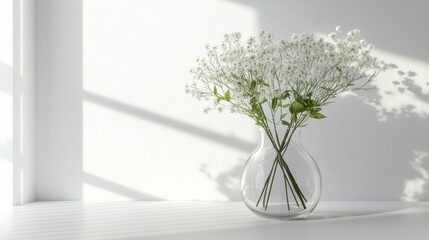 Obraz premium White Flowers in a Glass Vase