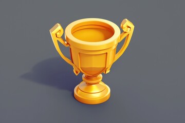 Trophy Isometric. Champion Cup 3D Render Illustration for Prize Result
