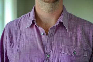 Obraz premium Fathers Day Purple Shirt. Casual Apparel with Cotton Fabric and Button Details