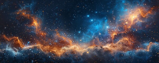 Obraz premium Abstract night sky with bright stars in watercolor.