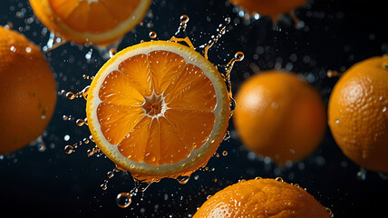 orange and water splash