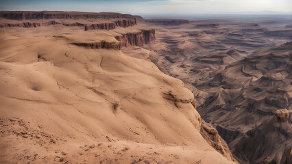 Sandstone Cliffs and Desert Canyon Landscape