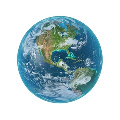 Earth Globe with North America and Clouds, 3D Render, Planet Earth, World Map, Global, Earth Day