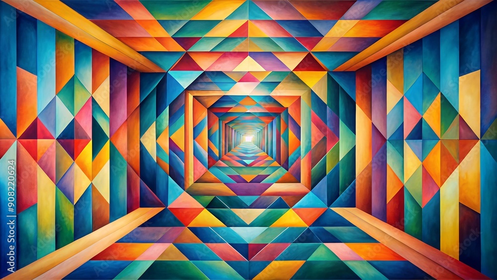 Poster optical symphony: a visual exploration of geometric perception generative ai