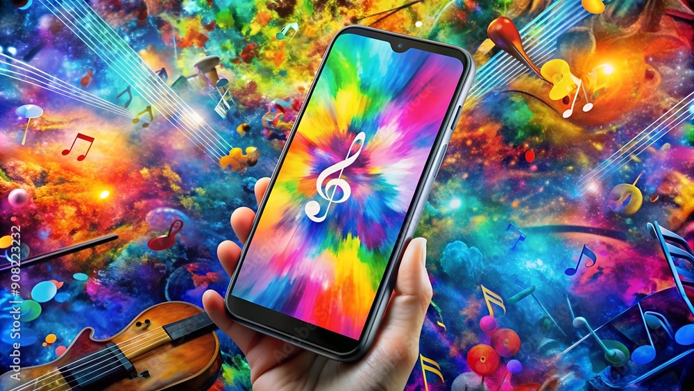Poster searchgpt in a symphony of colors: an artistic illustration of openai's search technology on a smart