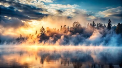 Obraz premium The Foggy Dance: A Dynamic Exploration of Fog Movement Generative AI