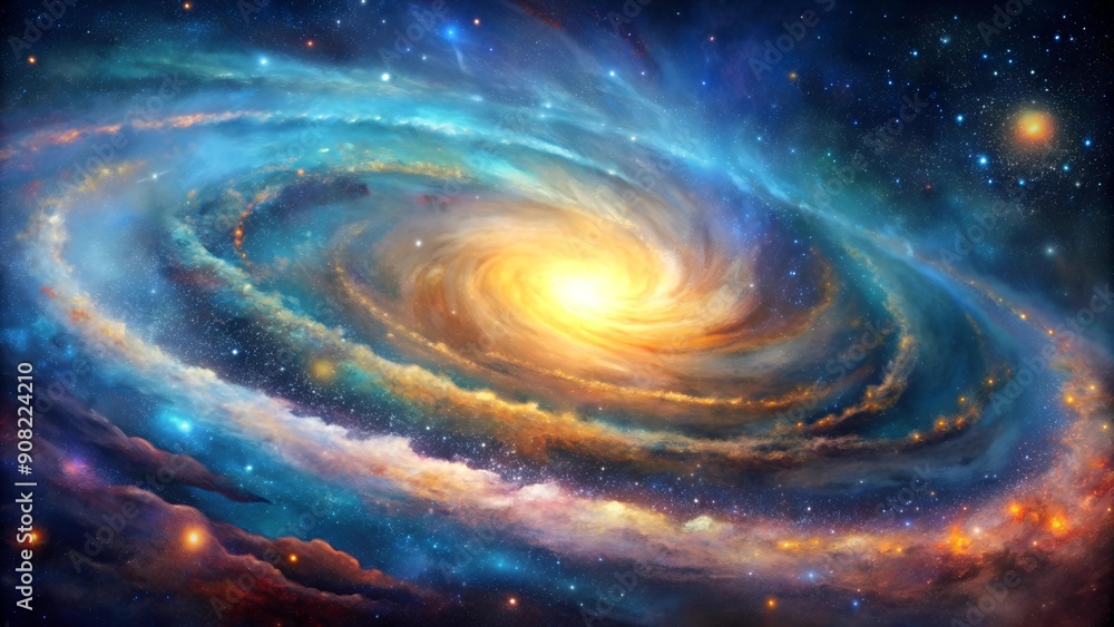 Poster cosmic canvas: a brushstroke of stars and light generative ai