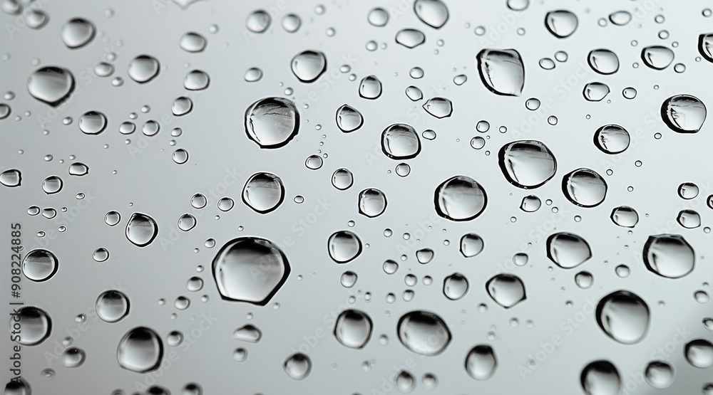 Poster raindrops on a clear pane of glass. generative ai.