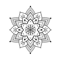 Mandala pattern. Black and white mandala coloring page. Antistress. Tattoo design