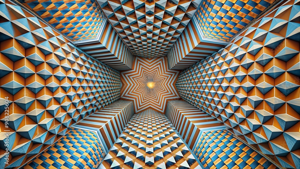 Poster geometric illusions: a play of perspective and spatial perception ai generated