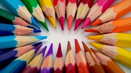 Fototapeta premium Color pencils on a white background