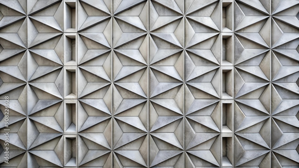 Poster concrete wall with geometric patterns texture: modern and architectural ai generated