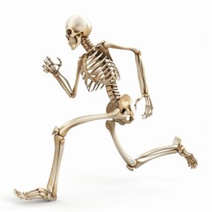 Skeleton Running. 3D Human Anatomy Illustration of Running Skeleton