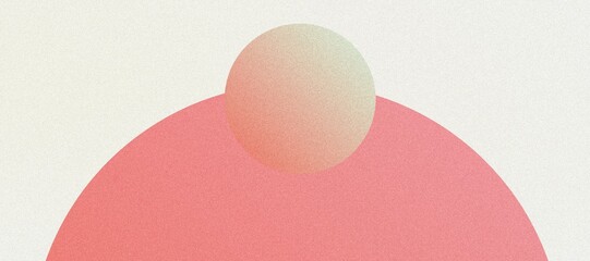 Grainy Abstract Design with Gradient Spheres in Light Pastel Tones, Geometric Shapes, and Soft Noise Texture