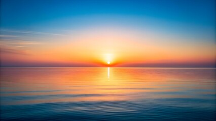 Obraz premium A minimalist depiction of a sunset over a calm sea generative AI