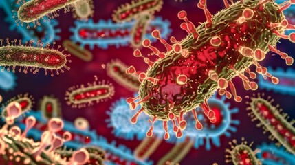 Naklejka premium close up of bacterias