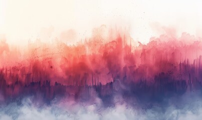 Watercolor abstract evening mist on white.