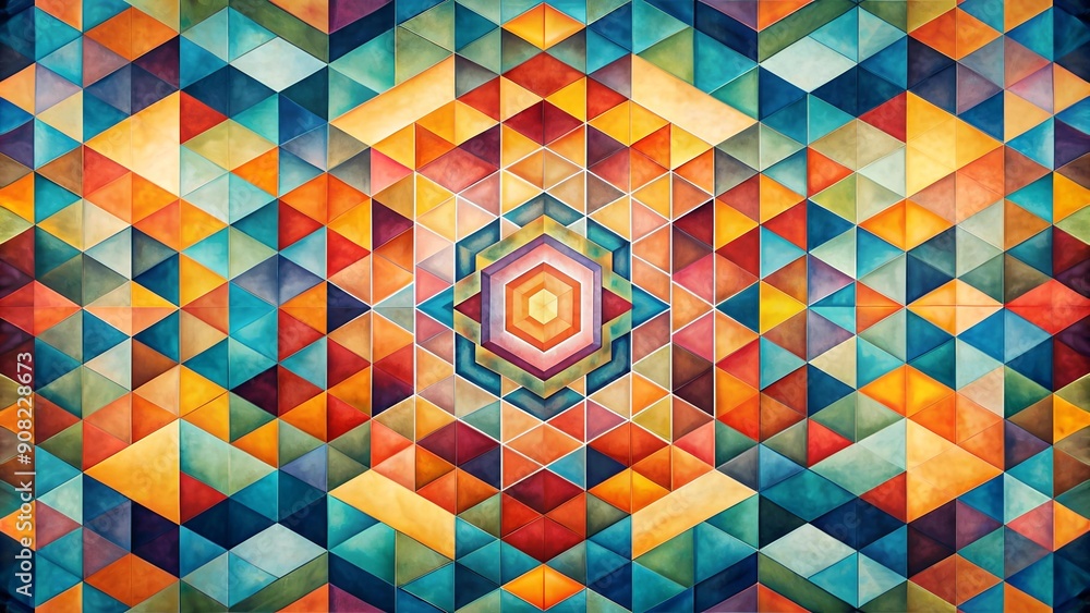 Poster geometric echoes: a visual exploration of infinite repetition generative ai