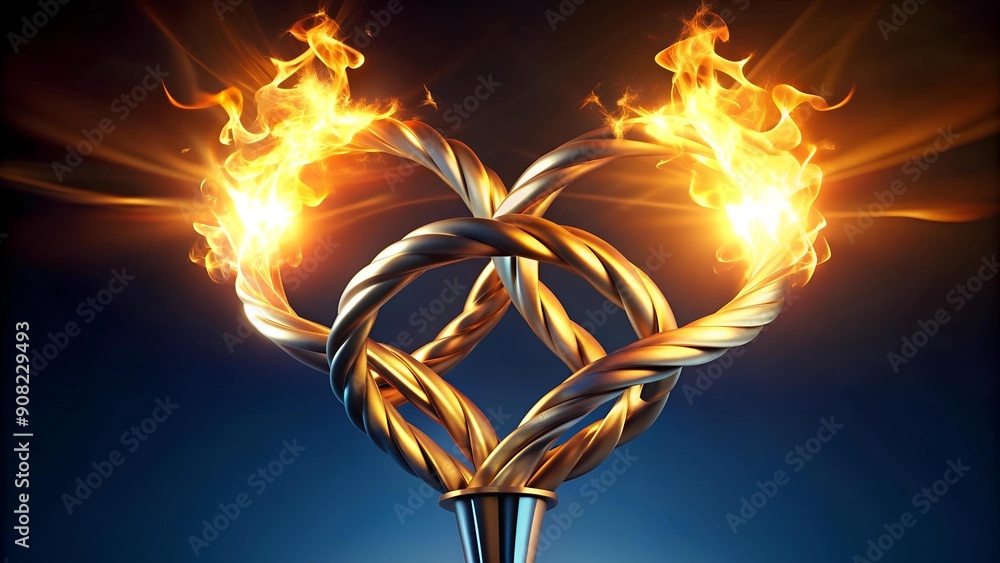 Poster flame of unity: a tapestry of intertwined spirals ai generated